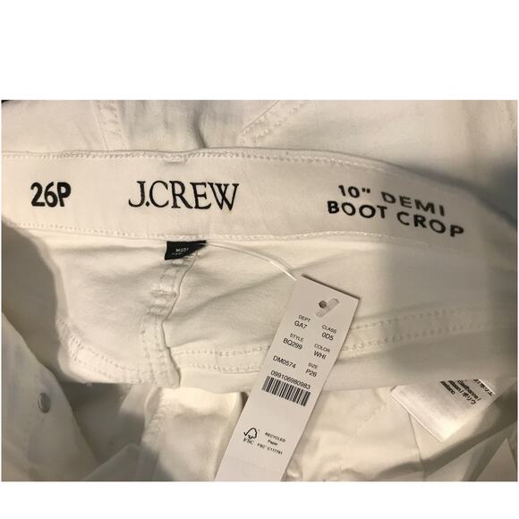 J. Crew White Denim 10" Demi Boot Crop Jeans Womens 26P - Picture 10 of 10